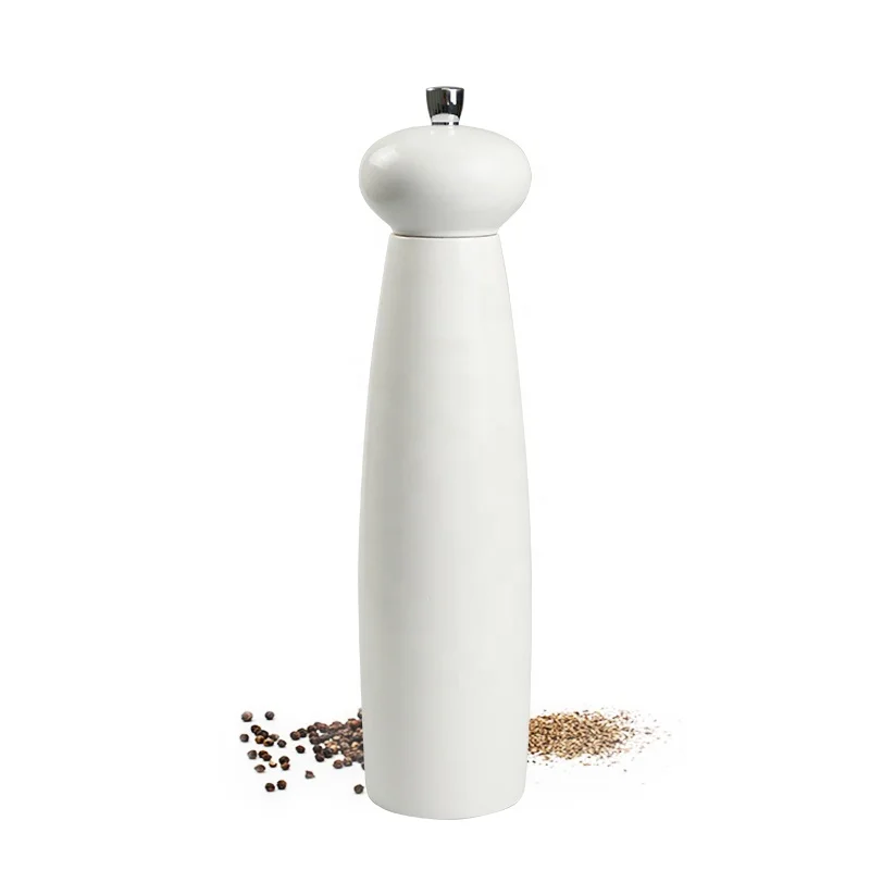 10 inch white color pepper grinder mill wood