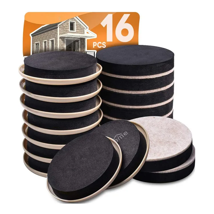 16 Pack 3 1/2 inch Heavy Moving Pads Felt Furniture Movers Furniture Sliders for Carpet and Hard Floor Surfaces