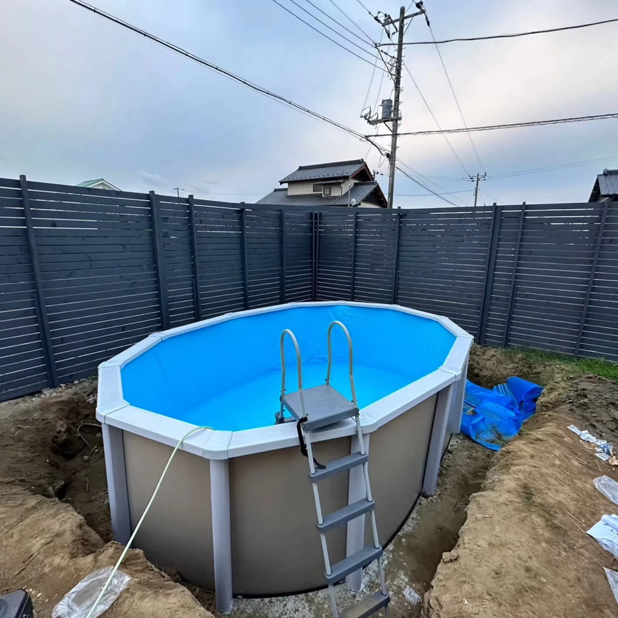 Durable Above ground under ground Galvanized steel swimming pool frame pool