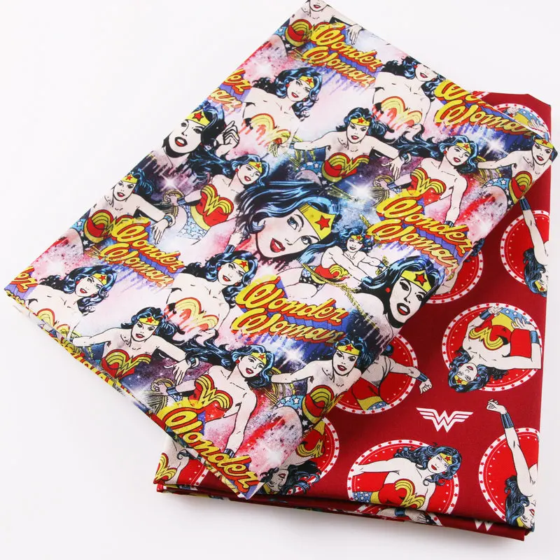 100 cotton wonder women printed fabric by the yard, shirt fabric for dress children cloth fabric