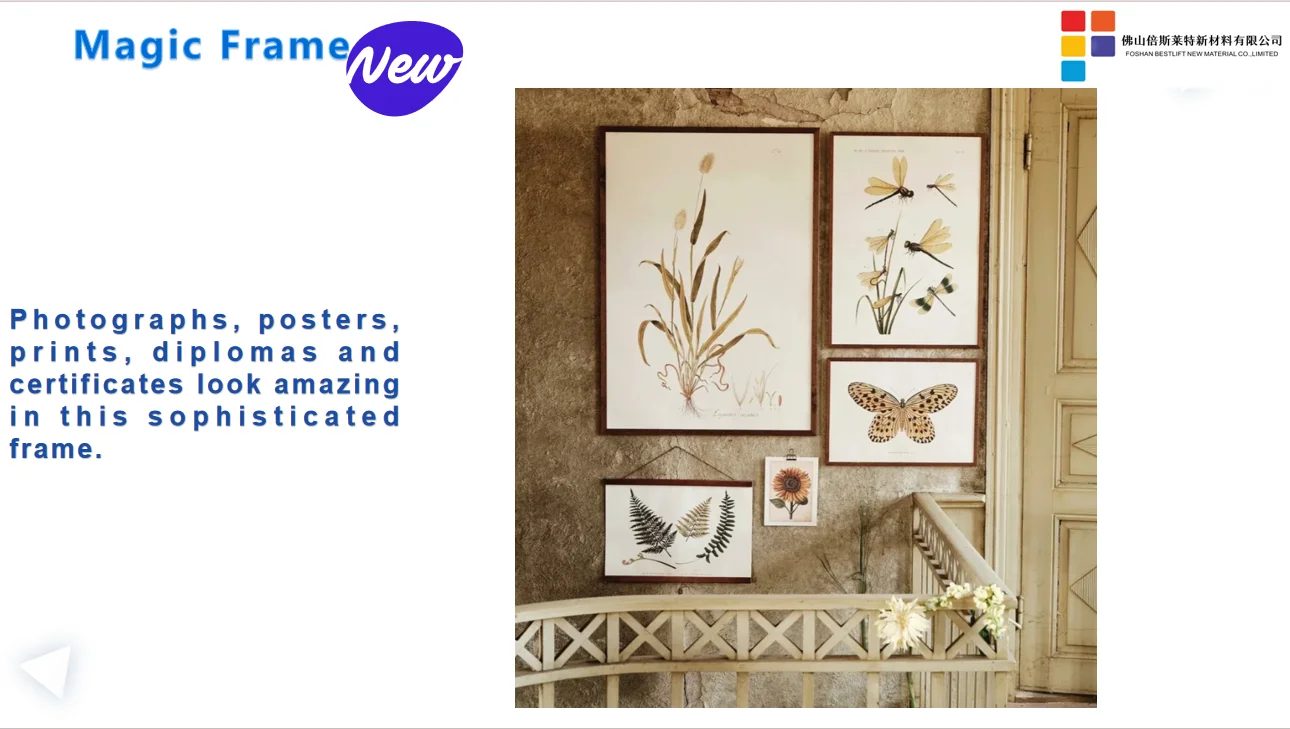 8x12inch Black White Light Wood Picture Photo Frame with Magnetic Sticker No Nail No Damage to Wall