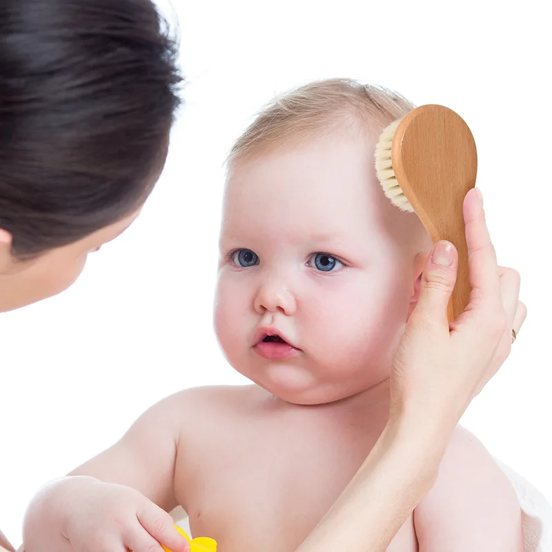 2025 Wholesale High Quality Custom Logo Wool Comb Bath Brush Shampoo Wool Brush For Baby