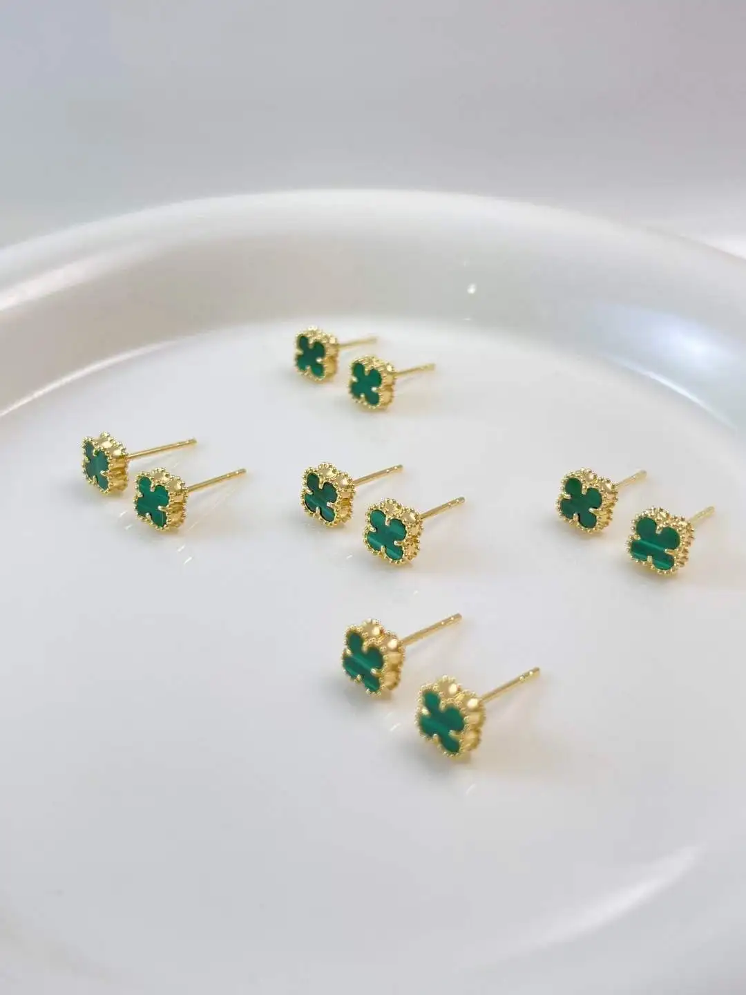 Lerca New Arrival 7MM Clover Earring AU750 18K Real Yellow Gold Earring Popular Hot Selling Earrings Fine Jewelry Women Gift