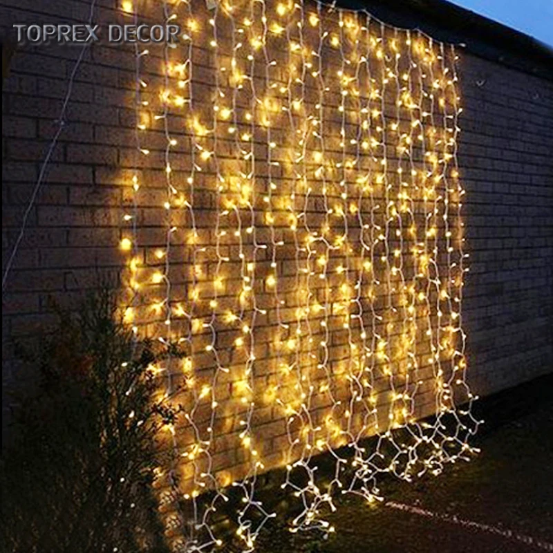 Connectable waterproof 3x3 led lighted curtain lights christmas wholesale for event party decorations wedding