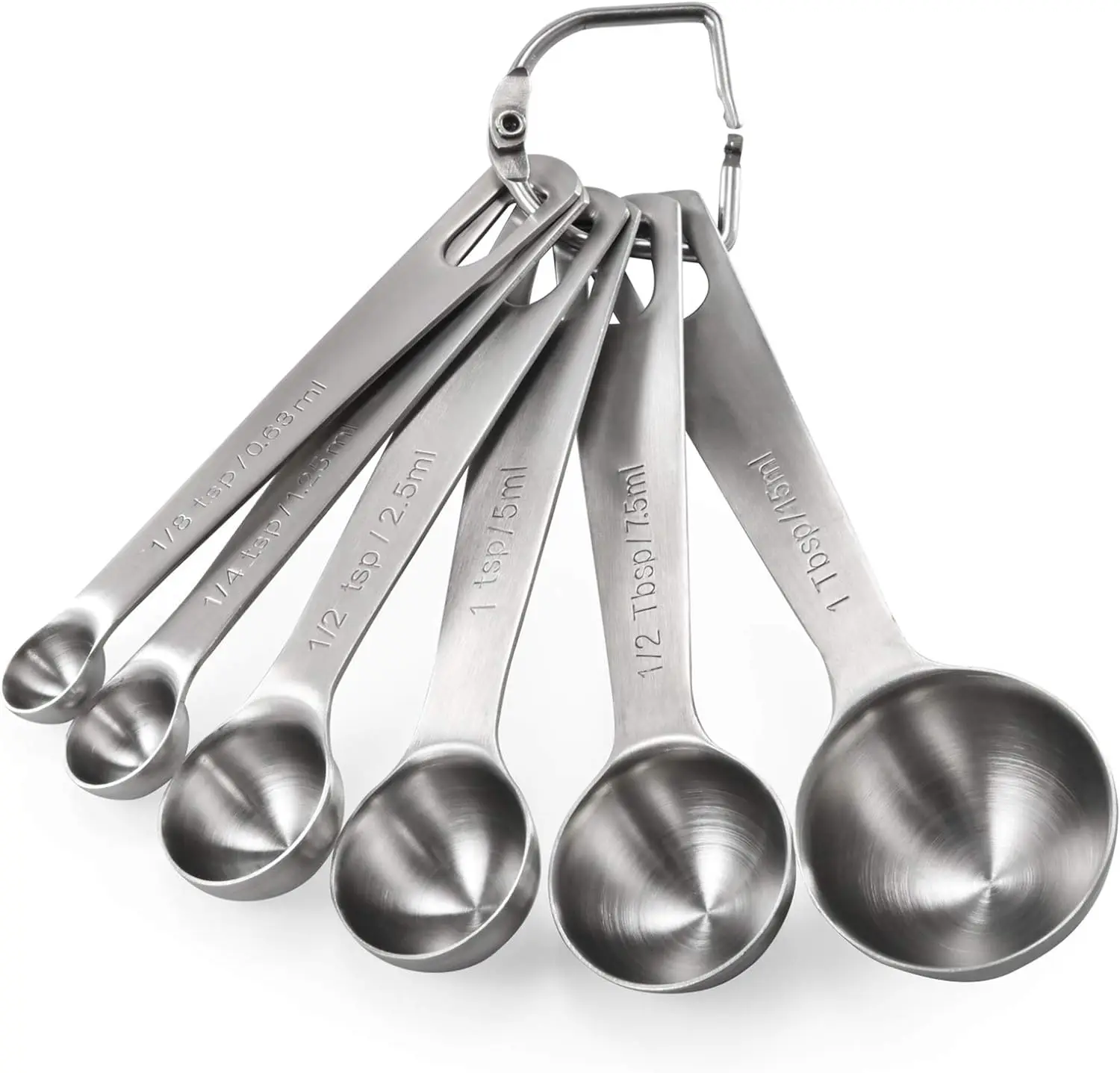 18/8 Stainless Steel Measuring Spoons Set of 6 for Measuring Dry and Liquid Ingredients