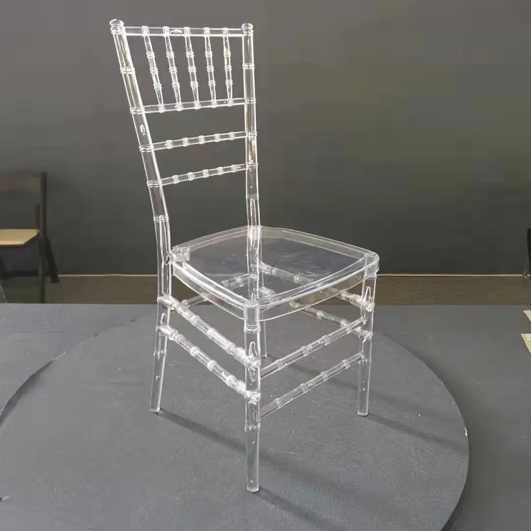Оптовая продажа акриловый металлический Штабелируемый свадебный стул chiavari с подушкой