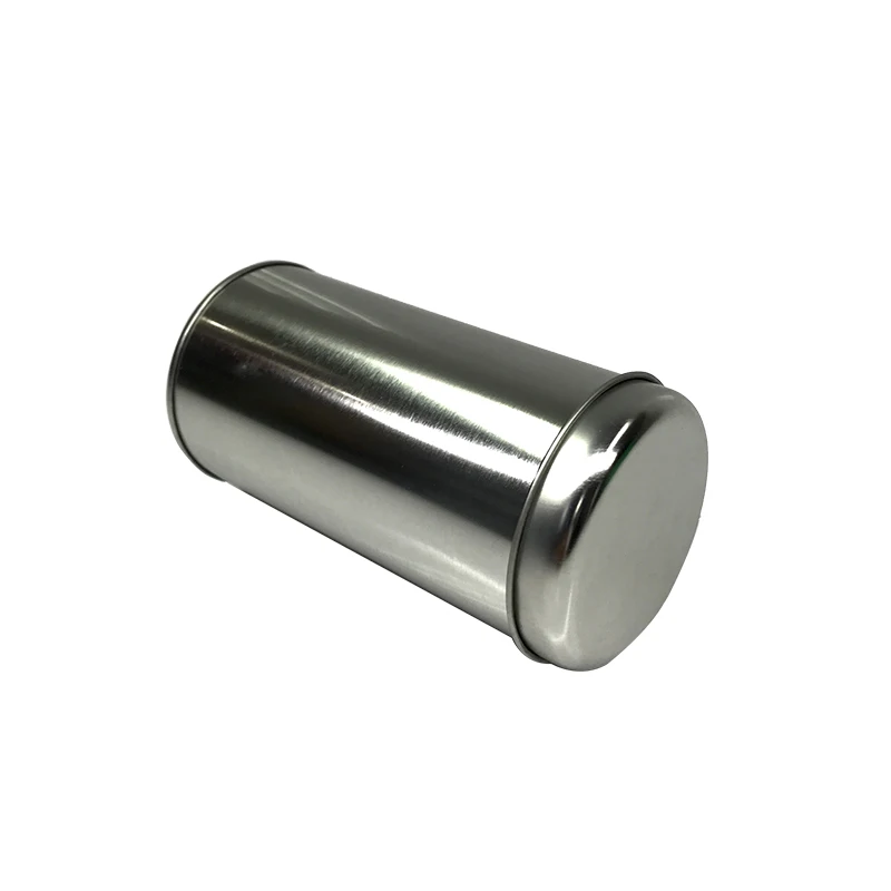 Factory Direct Custom Size Tea Metal Box Food Safe Tinplate Round Silver/ Gold Coffee Tin Canister