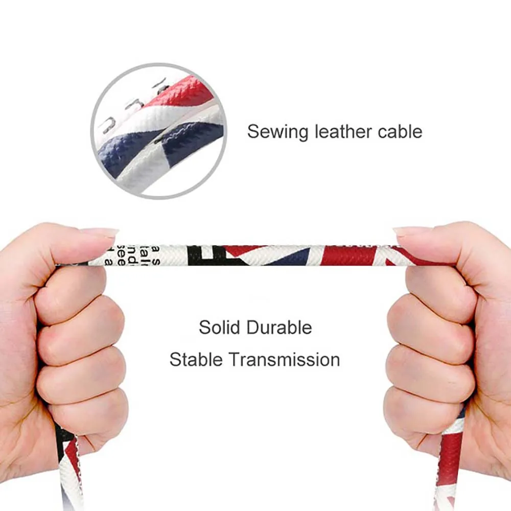 Factory Direct Hot Sale 1 M 2M OEM PU Leather Cell Phone Fast Charging Micro Type C USB Data Cable