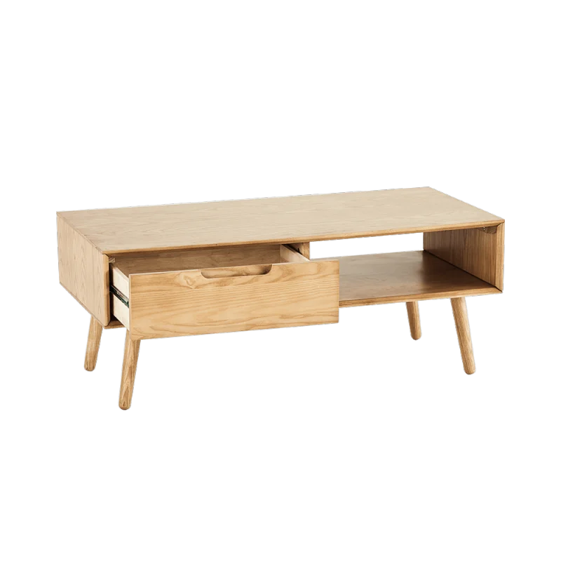 Modern Wooden Table Bed Side Desk Laptop Stand Food Tray Table Sofa Couch Chair Living Room Furniture Coffee Table White Ash