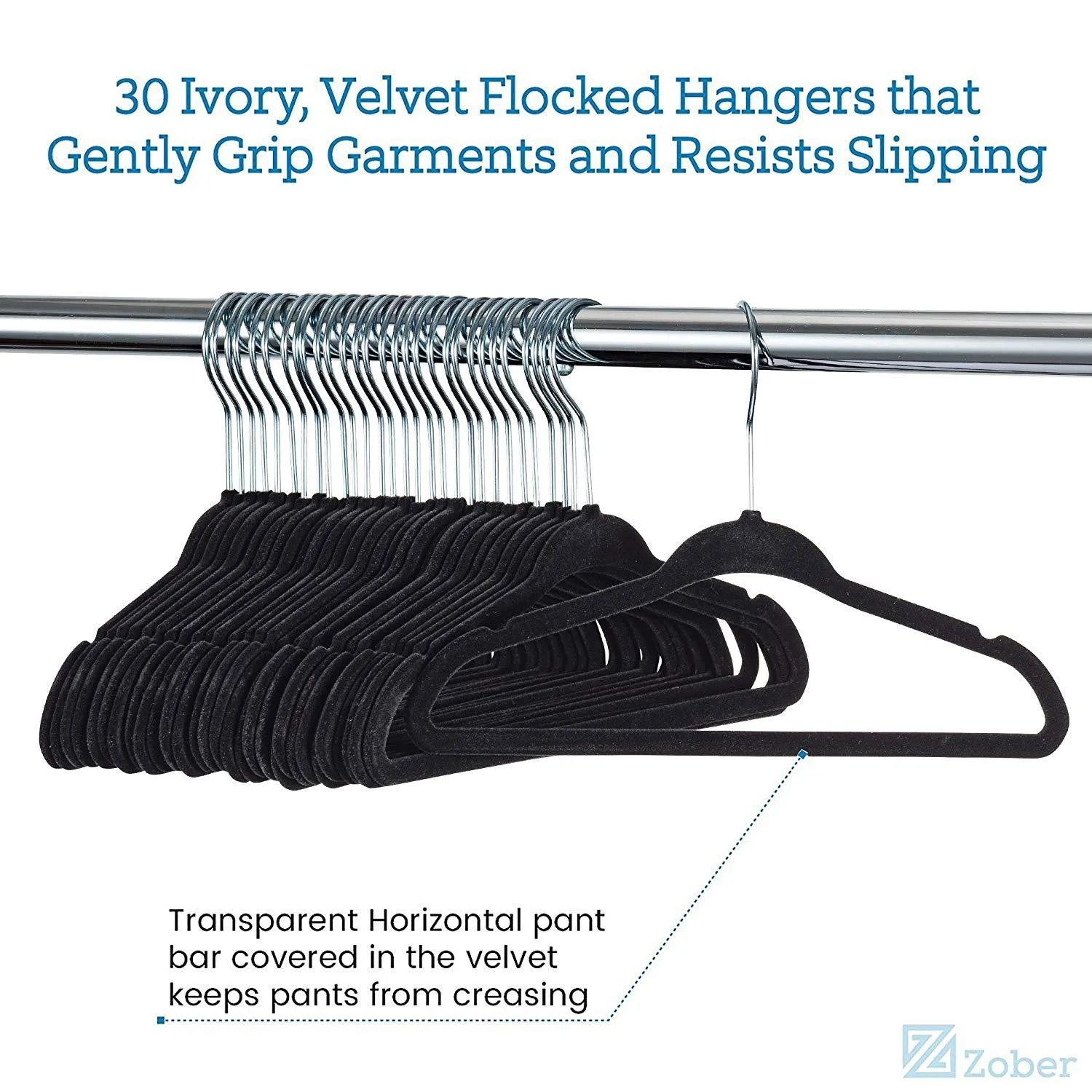 Velvet Hangers Space Save Non-slip Padded Hangers Hook Flocked White And Black Velvet Clothes Hanger