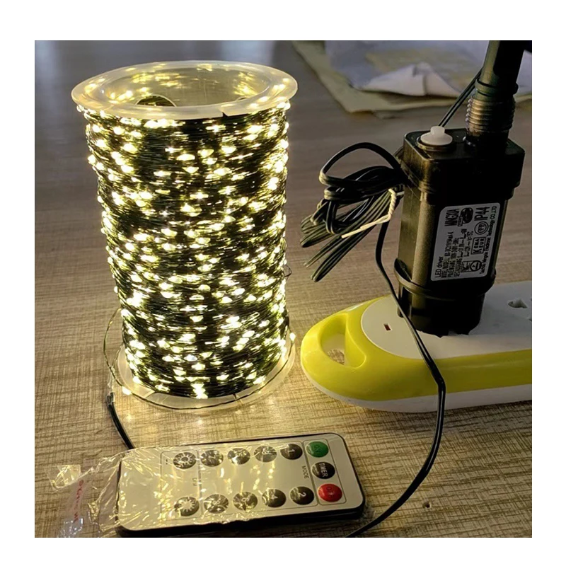 Remote control Christmas tree lights string stars string lights full of stars Christmas rattan garland green wire copper lights