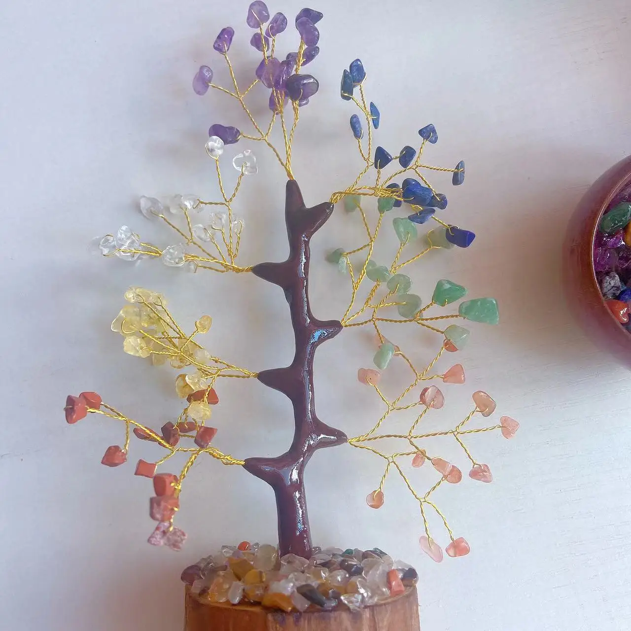 Natural crystal trees chakra healing crystals tree of life ornament for decoration