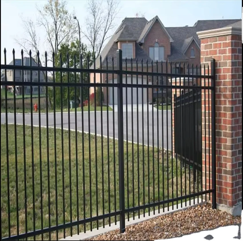 High quality outdoor wall fence galvanized steel fence black powder coated guardrail plate steel fence