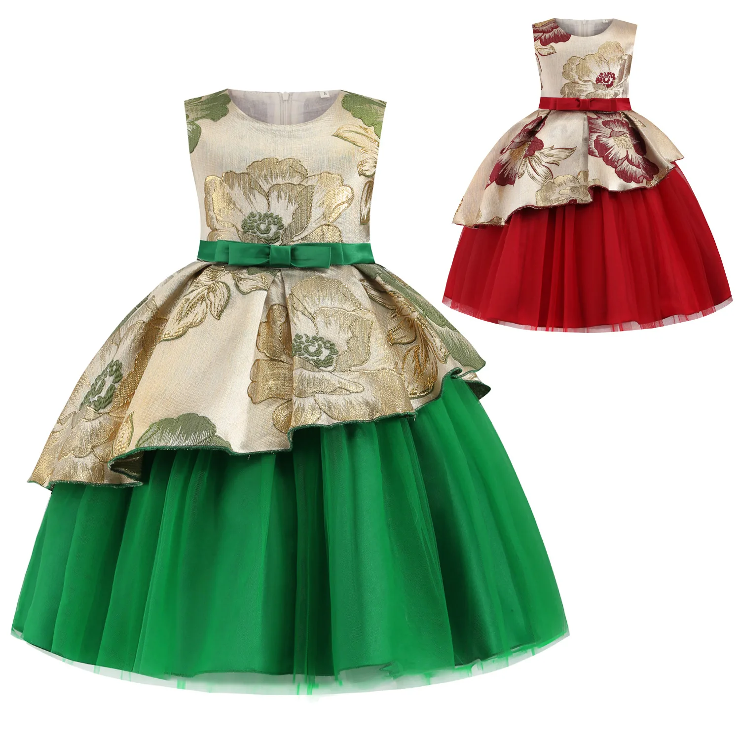 Formal Wholesale High-end dress wedding dress princess dress for festival party for 2-12 years old girls