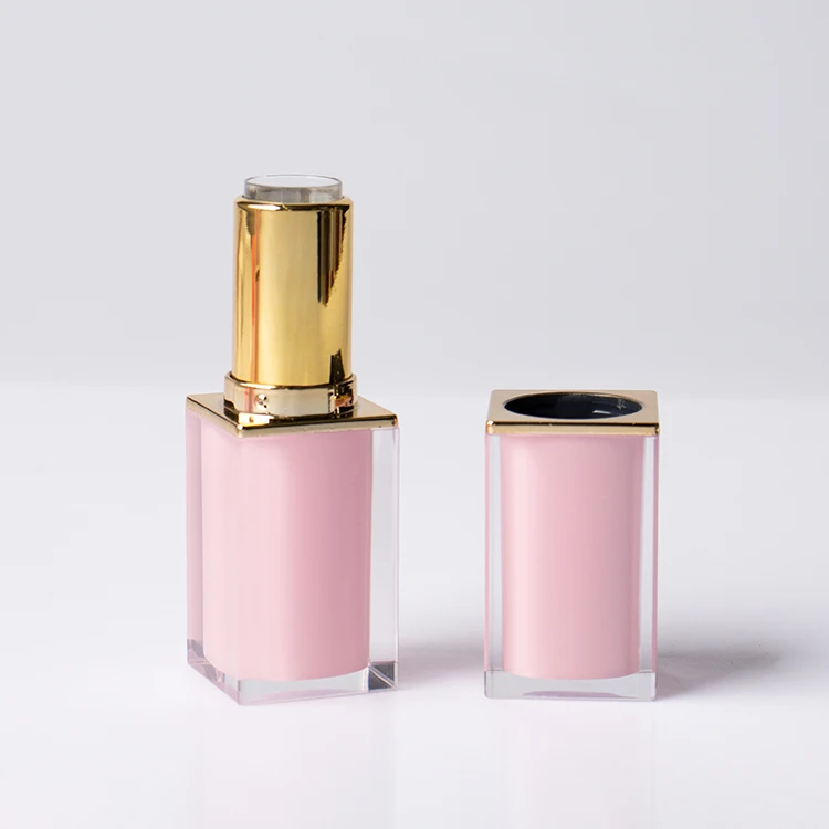 Pink Big Wand High Quality Free for Sample Custom logo square Lipstick Tubes for Cosmetic Packaging