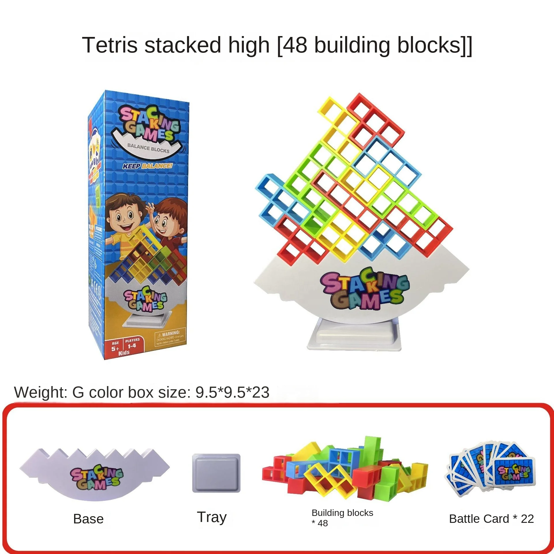 Tetras tower 48 blocks games balance stacking, board games for Family, Parties, Travel, Kids & Adults stacking toys