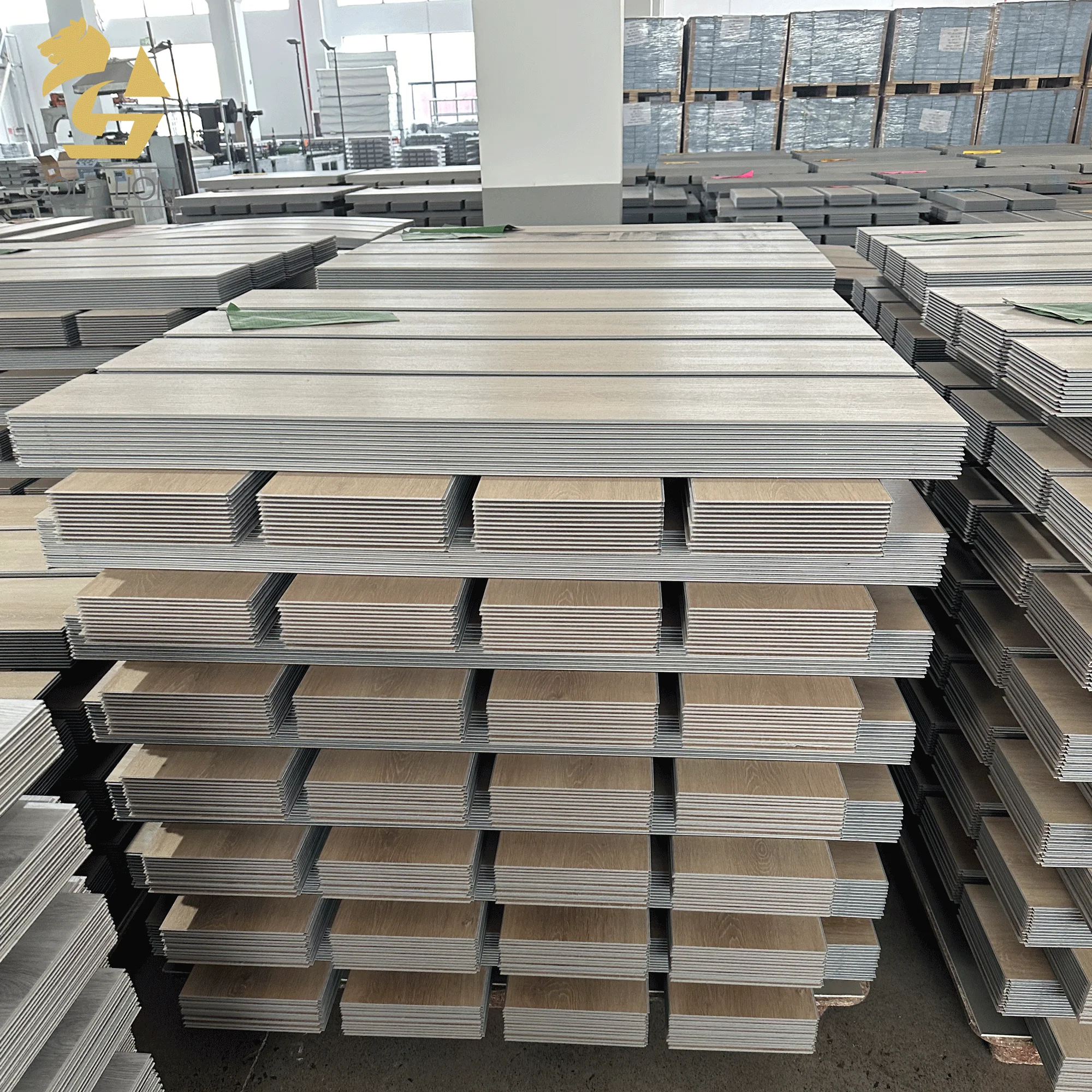 SPC Eco-Friendly PVC Flooring Click-Installation Plastic Vinyl Indoor Use Office School Bathroom Workshop 5mm 6mm 1.5mm Option