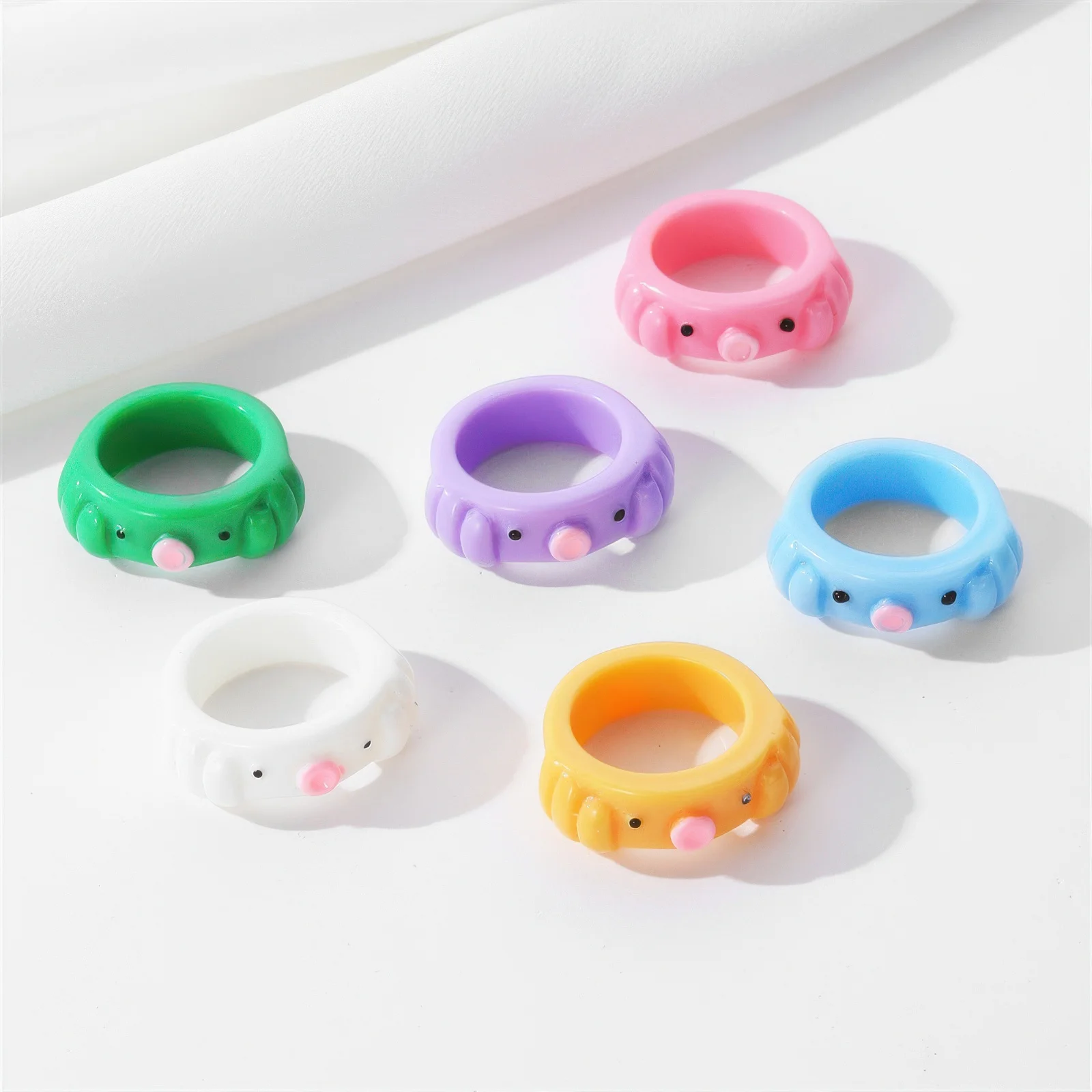 Color Acrylic Frog Octopus Ring Cross-border New Cartoon Ring For Girls