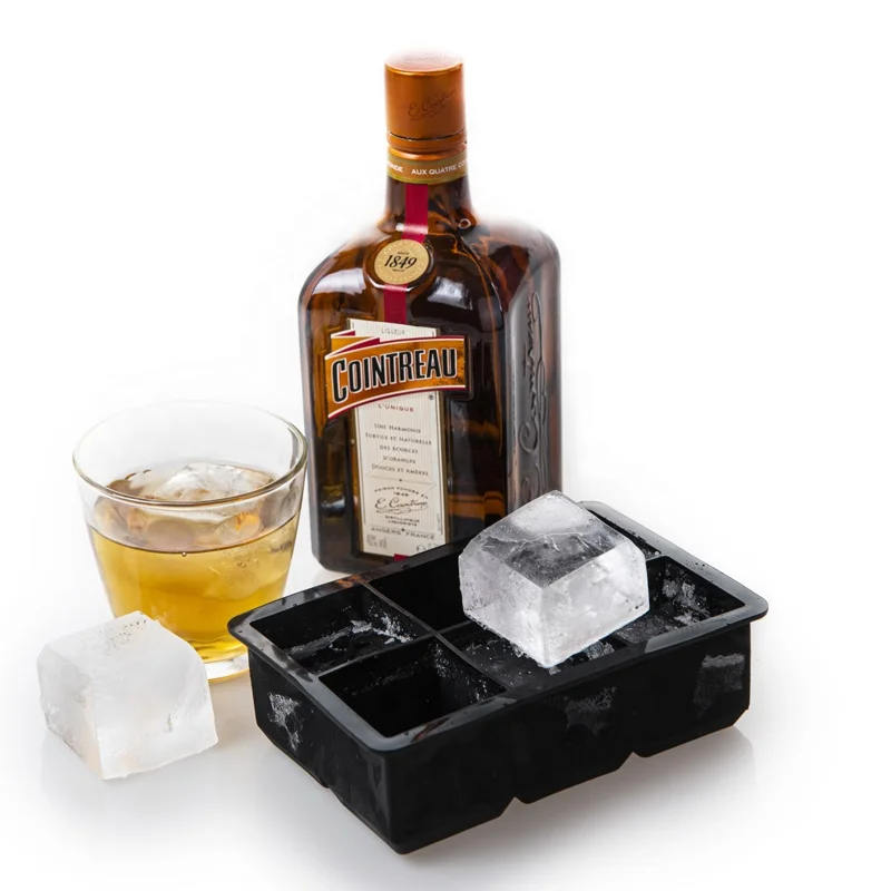 6 Cavity Giant Big Square Shape Silicone Popsicle Ice Cube Mold Tray