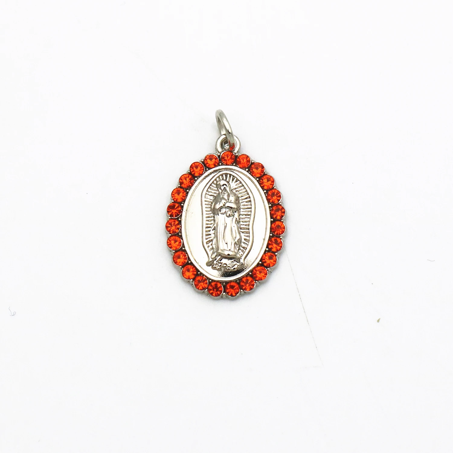 Silver Metal Pendant Jewelry Diamond Necklace Virgin Mary Color Pendant Necklace Jewelry Sets For Women