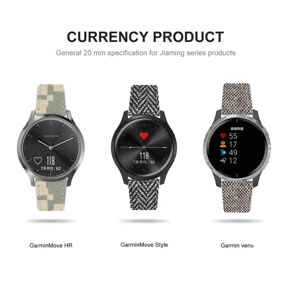 
Wholesale Canvas Watch Band Replacement Watch Strap for Garmin HR 