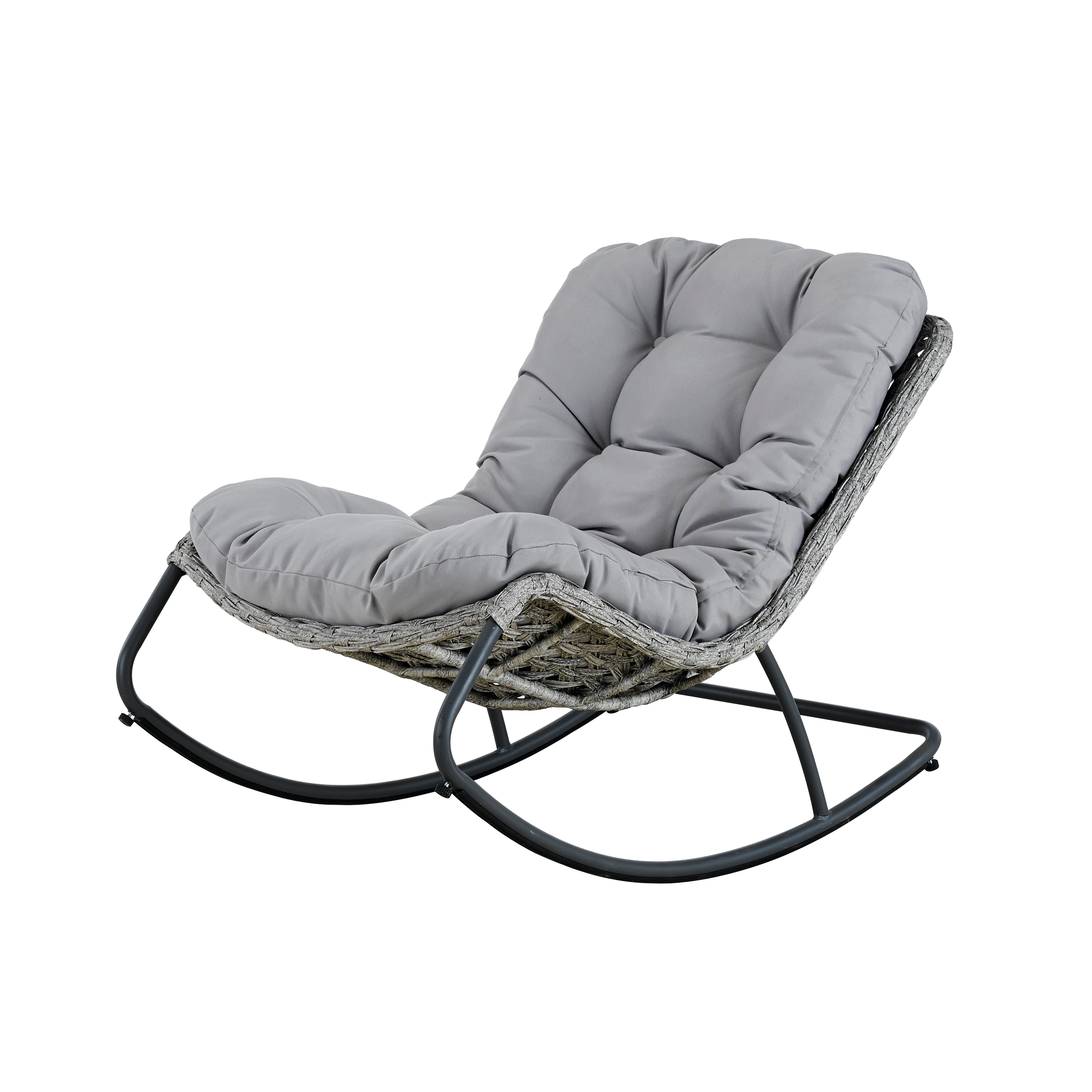 Wholesale Garden PE Rattan Comfortable Rocking Chair Waterproof Material and Fashion Design Outdoor Furniture