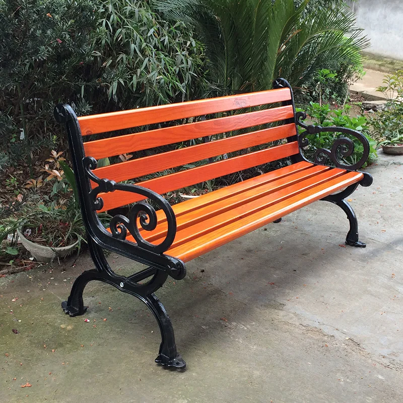 modern urban furniture city outdoor Solid Wood park bench patio seat garden long chair