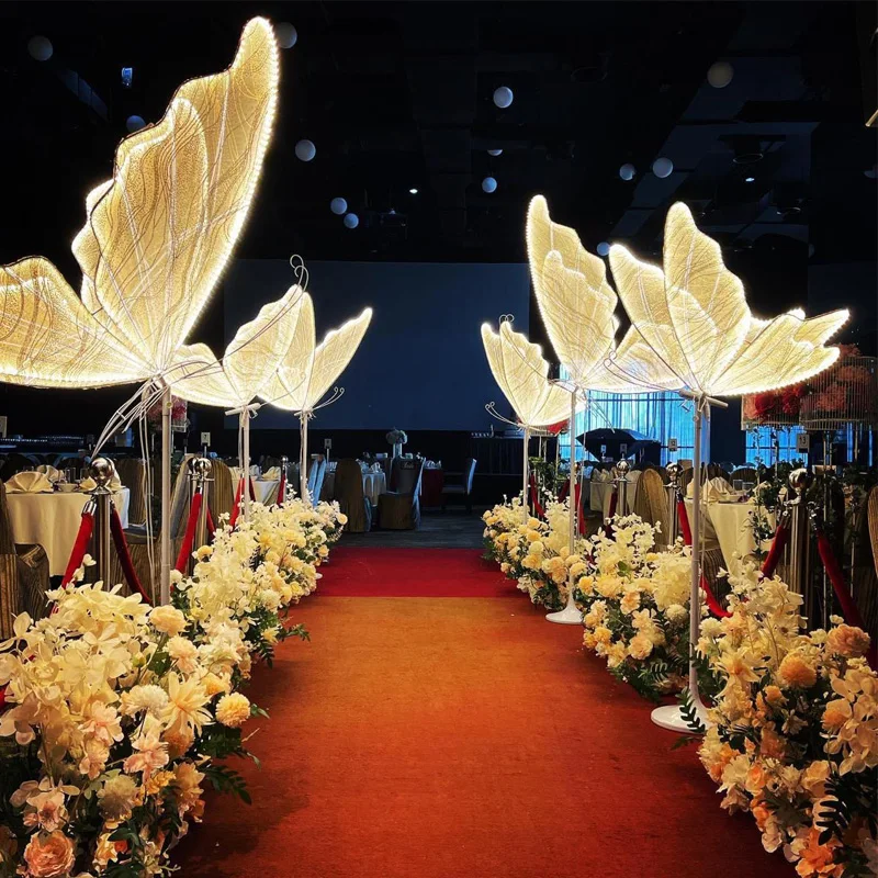 GJ-WL001-05 Wholesale  adjustable led light butterfly wings light stand decoration for wedding butterfly lights