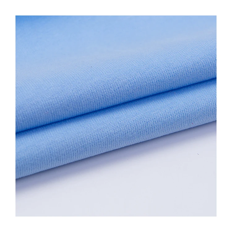 F901 200gsm combed cotton dual yarn peached  plain tshirts cotton cvc fleece fabric blend fabric linen rayon blend fabric