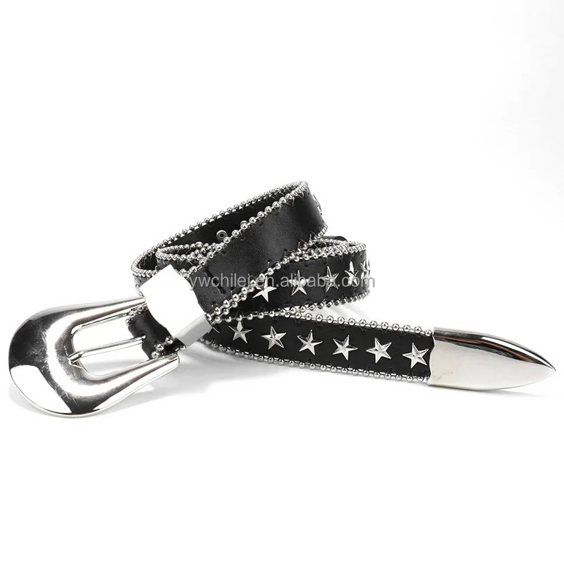 Cowboy Cowgirl pu Leather Waist  Belts with Vintage Western Carved-Buckle for Jeans Pants Dresses