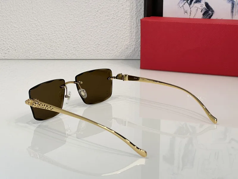 Wholesale Luxury Designer Rimless Sun Glasses 2024 Original Quality Square Women Men Metal Frame Sunglasses