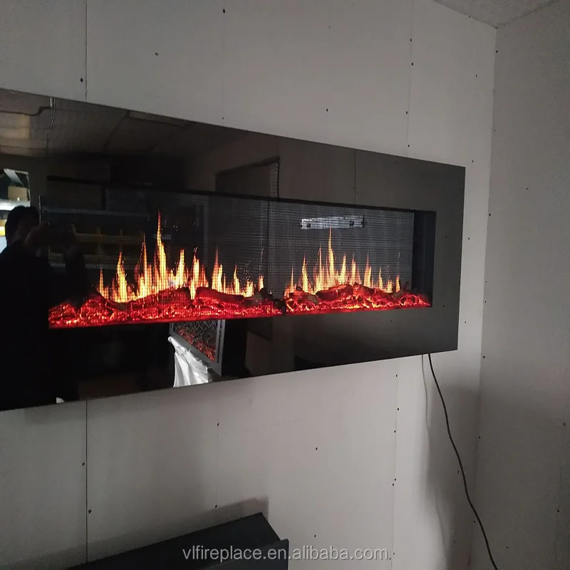 2020 new model 66 inch home decoration artificial wood crackling burning sound wall mounted electric fireplace