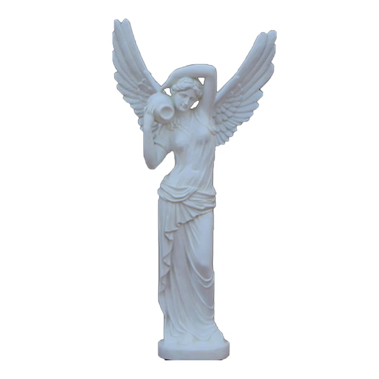 High Quality Garden Home Decoration Angel White Marble Statue Resin Sculptures In Fiberglass