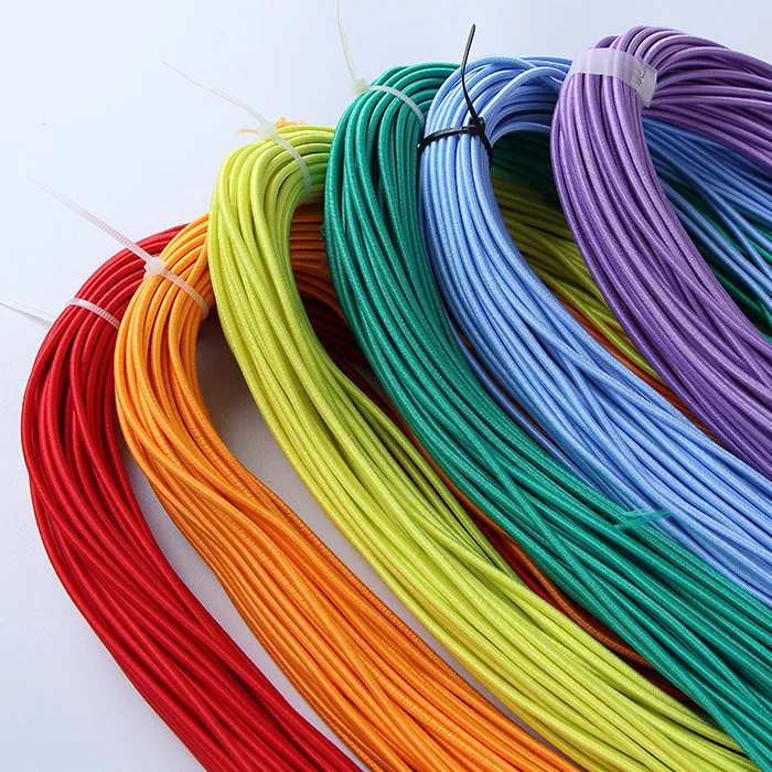 6mm Shock Cord Reflective Elastic Shock Cord Imported Latex Cloth Accessories Elastic Rope Beaded Thread 1mm Color
