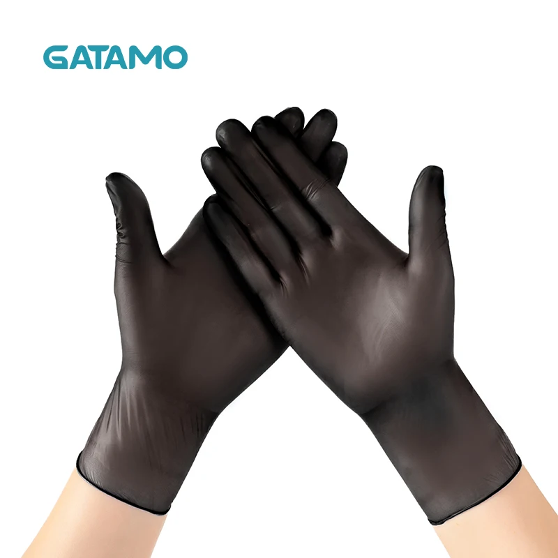 S10 Gatamo Black Vinyl Gloves China Cheap hand powder free vinyl Gloves oil resistant vinyl gloves