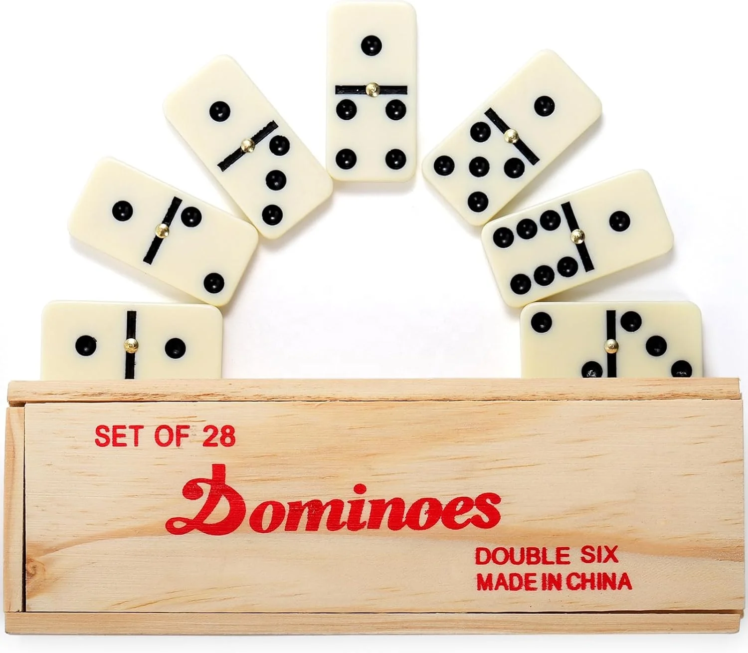 Wholesale Professionnel White Domino 28 Piece Set Board Game Toy Double Six Blank Sublimation Dominoes Set With Wooden Box
