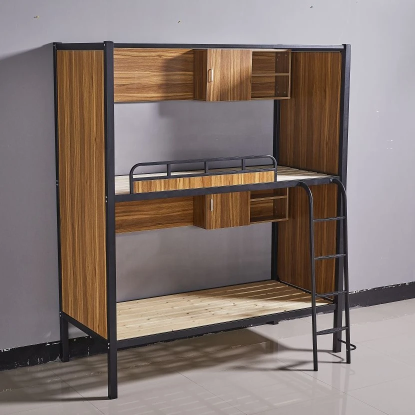 10 years professional factory price modern design school apartment with storage box double student bunk bed