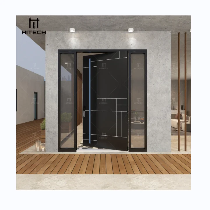Hitech high end aluminium entrance door front aluminum door for customized modern villa safe pivot door