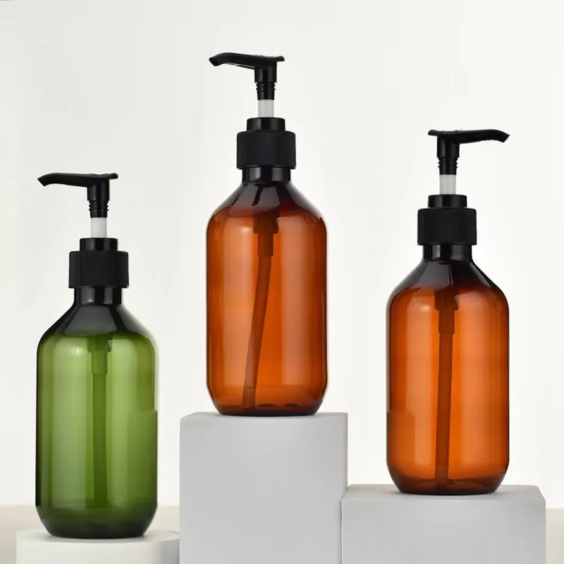 amber plastic bottle 100 150 ml 200 250 300 500 ml hand washing liquid bottle empty 1 liter plastic shampoo lotion pump bottles
