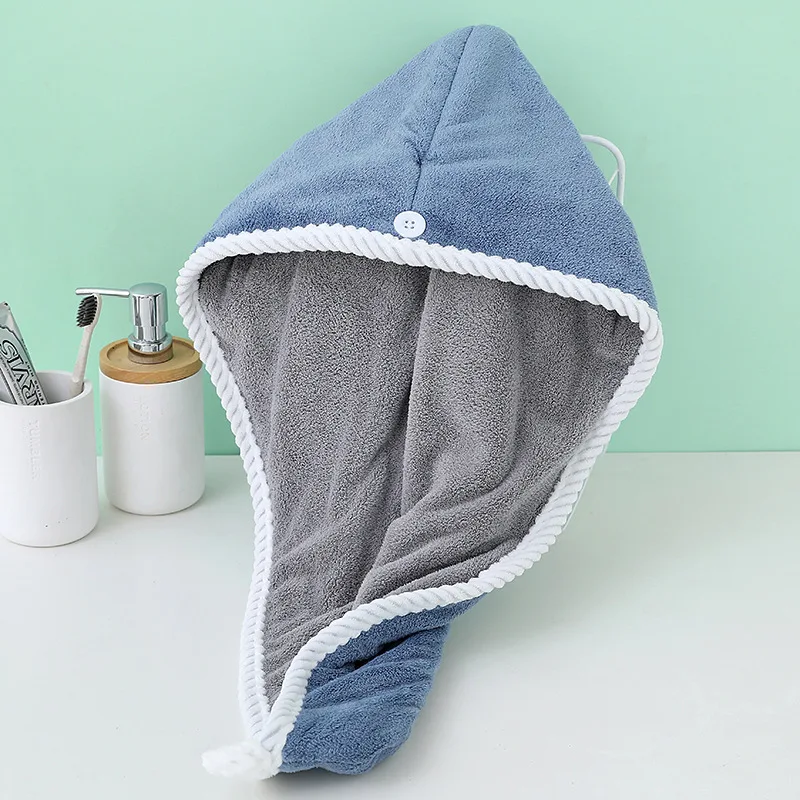 OEM Free Design Custom Logo Quick Dry Soft Flannel Hair Drying Towel Wrap