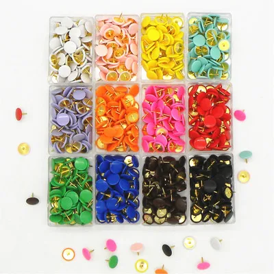Wholesale office creative stationery 100 pcs 12 color selection cork board pushpin thumbtack