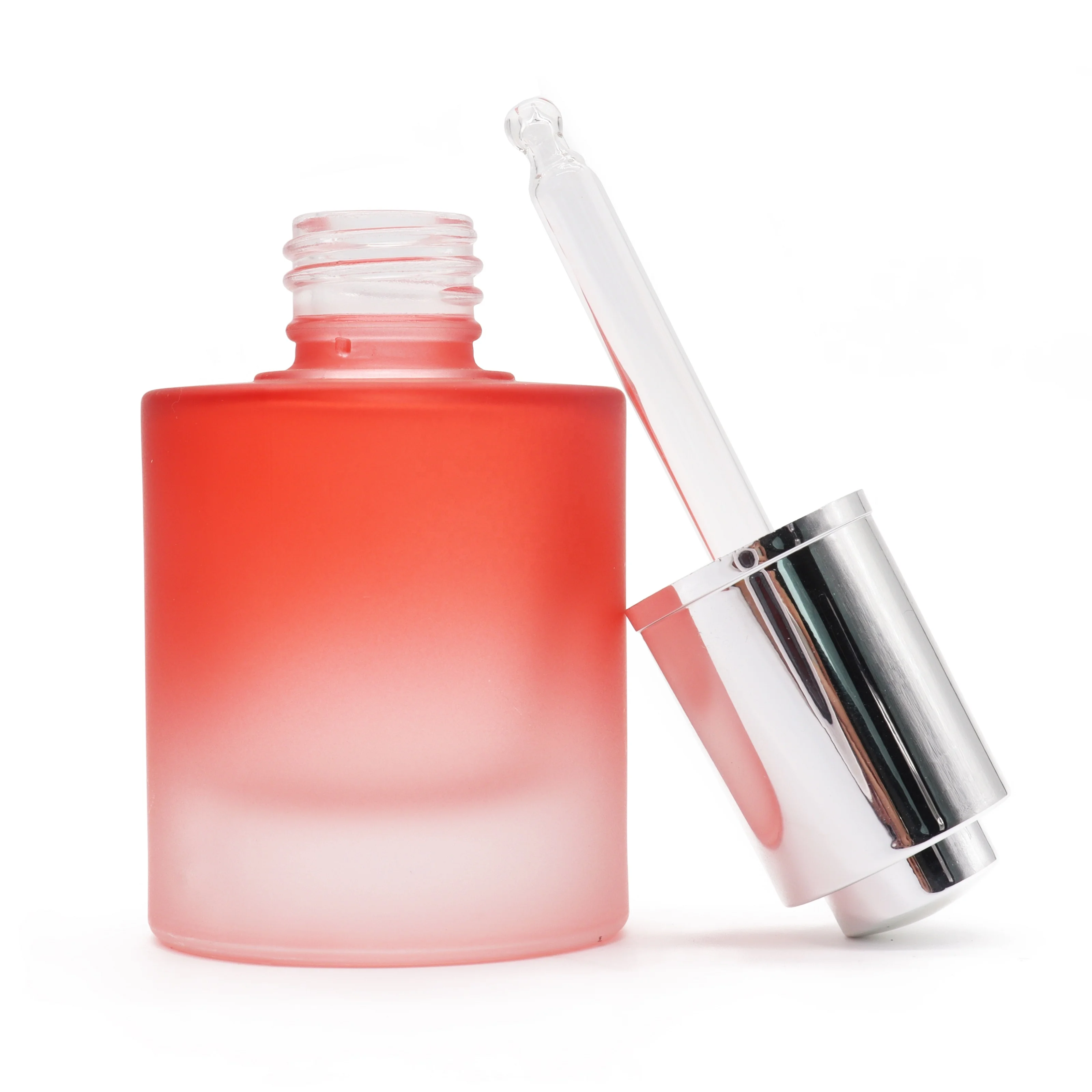 Reliable And Cheap Matte Dropper Bottle ,Push Button Flat Shoulder 30Ml Frosted Cosmetic Glass Botol Parfum