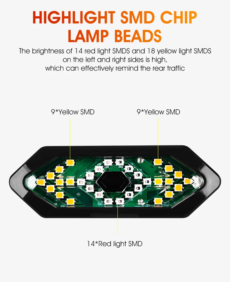 
Remote Control Direction Indicator LED Rear Light With Horn New USB Lamp Cycling Taillight Bike Bicycle Turn Signal Light 