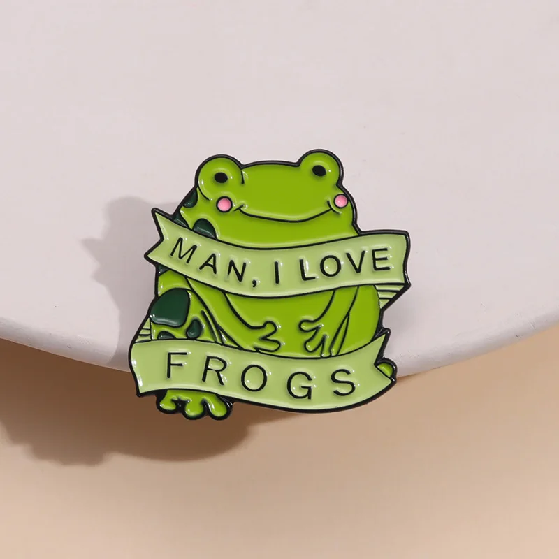 Stock Wholesale Lapel Pin Personalized Cute Anime Brooch Custom Cartoon Animal Creative Frog Shape Metal Badge Custom Enamel Pin