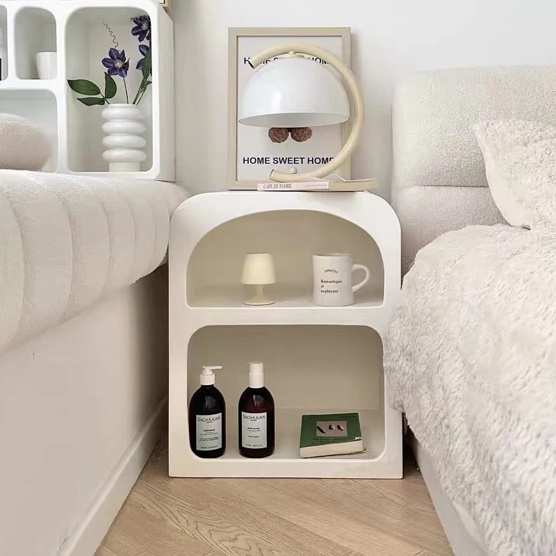 2024 Wholesale OAK Modern Nordic White Bedside Table Minimalist MDF Style Wood Nightstand Cabinet for Bedroom