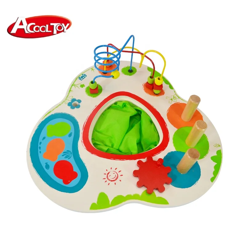 Children Wooden Furniture Classic Activity Kids Table And Chair Set Educational baby toys wooden activity play For Kids table