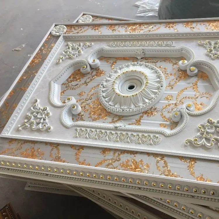 Manufacturer Smoke Resistant European Style Pvc Artistic Ceiling for Construction