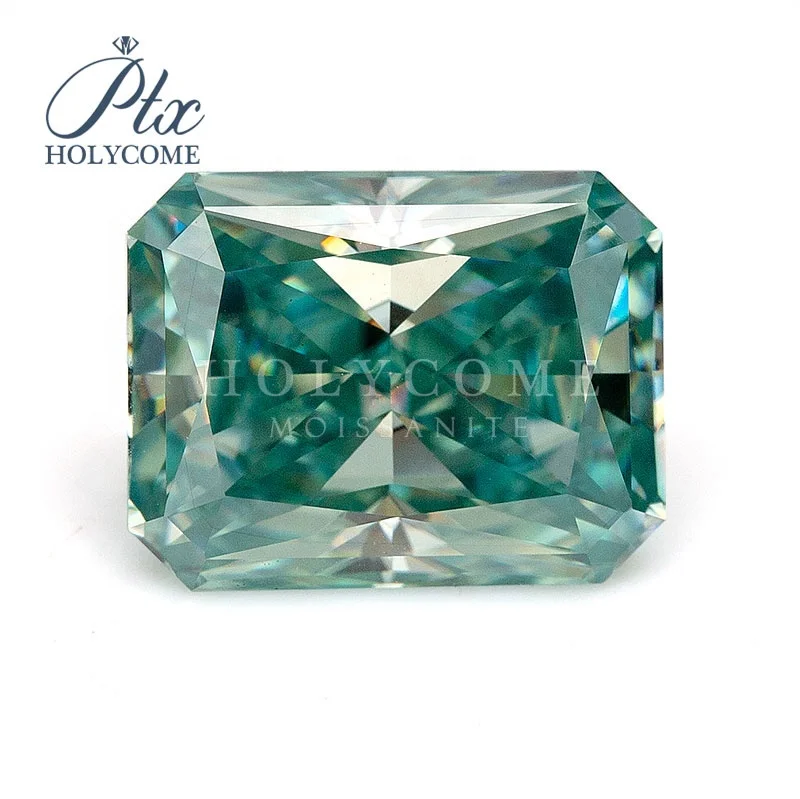 Holycome 3*5mm blue VVS1 Top Quality radiant Cut Loose Moissanite Gemstone Factory For Fine Jewelry Wholesale Price