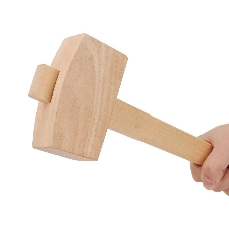 Wholesale Custom Hot Sales Manual Beating Woodworking Tool  Beech Wooden Mallet Hammer
