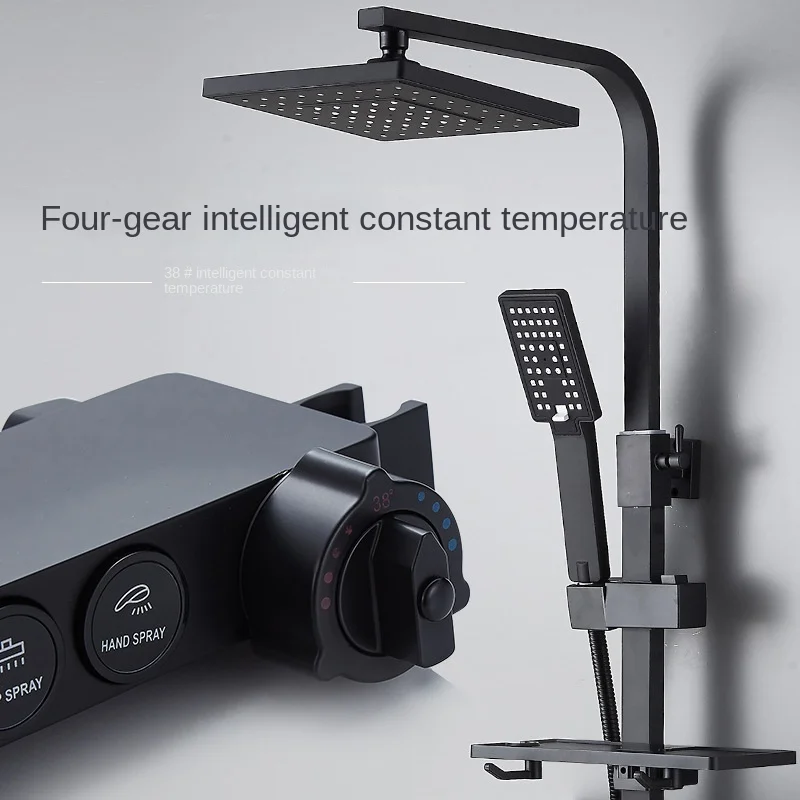 Modern Rain System Black Two Function Luxurious Wall Mount Shower Set Modern Bath Room Bathroom Shower Sets